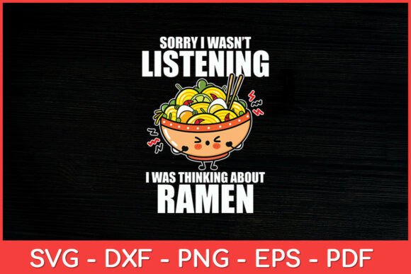 Asian Food Noodles Kawaii Bowl of Ramen Graphics for Crafts