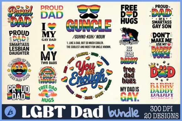 LGBT Dad SVG Bundle for Crafts and Graphics