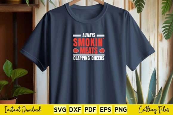 Smoking Meats Clapping Cheeks Barbecue Graphics for Local Business Branding