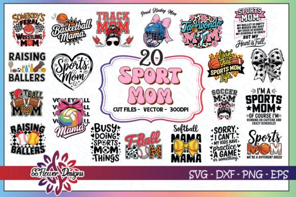 Sport Mama SVG Bundle for Crafts and Graphics